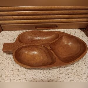 MCM Monkey Pod Wooden Trinket Tray